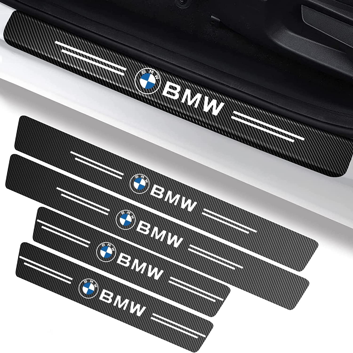 EmblazeR - Carbon Fiber Door Sill Protector 9Pcs